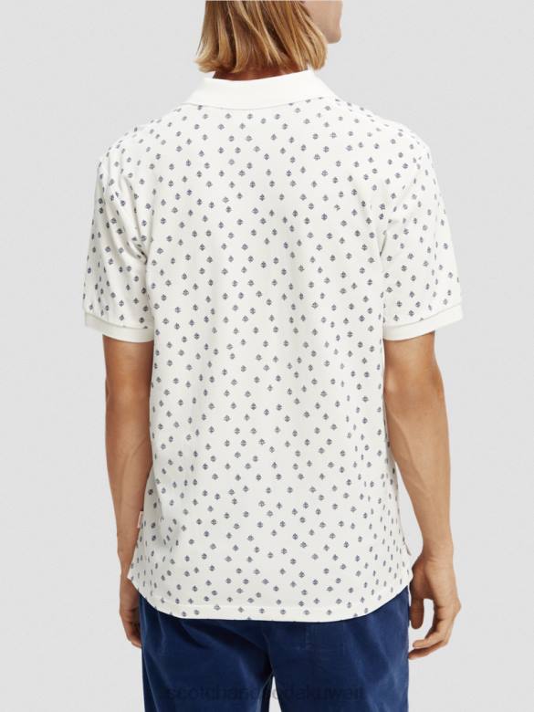 ملابس Scotch & Soda بولو بيكيه مطبوع من القطن العضوي التحرير والسرد ه رجال N0V4397