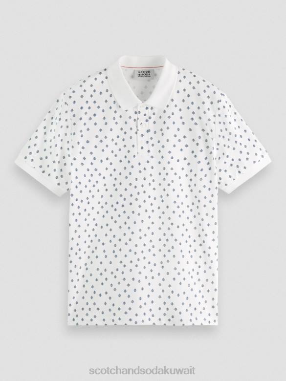 ملابس Scotch & Soda بولو بيكيه مطبوع من القطن العضوي التحرير والسرد ه رجال N0V4397