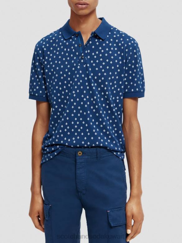 ملابس Scotch & Soda بولو بيكيه مطبوع من القطن العضوي التحرير والسرد و رجال N0V4398