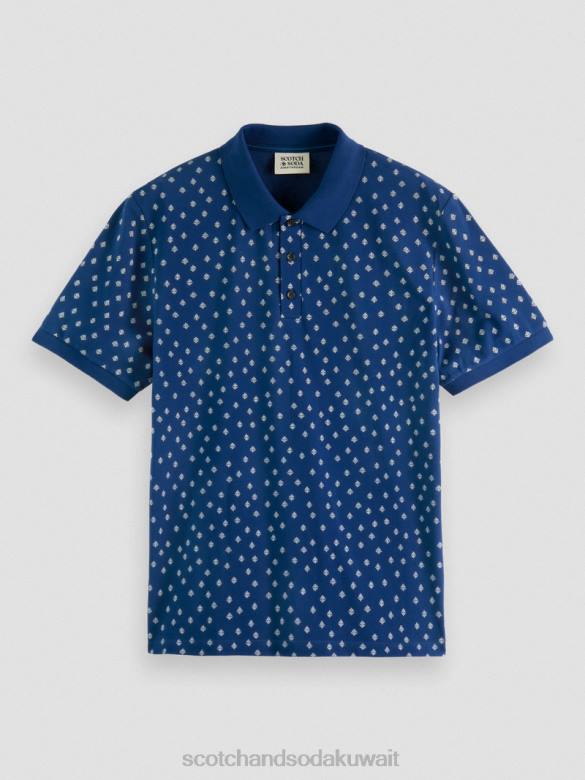 ملابس Scotch & Soda بولو بيكيه مطبوع من القطن العضوي التحرير والسرد و رجال N0V4398