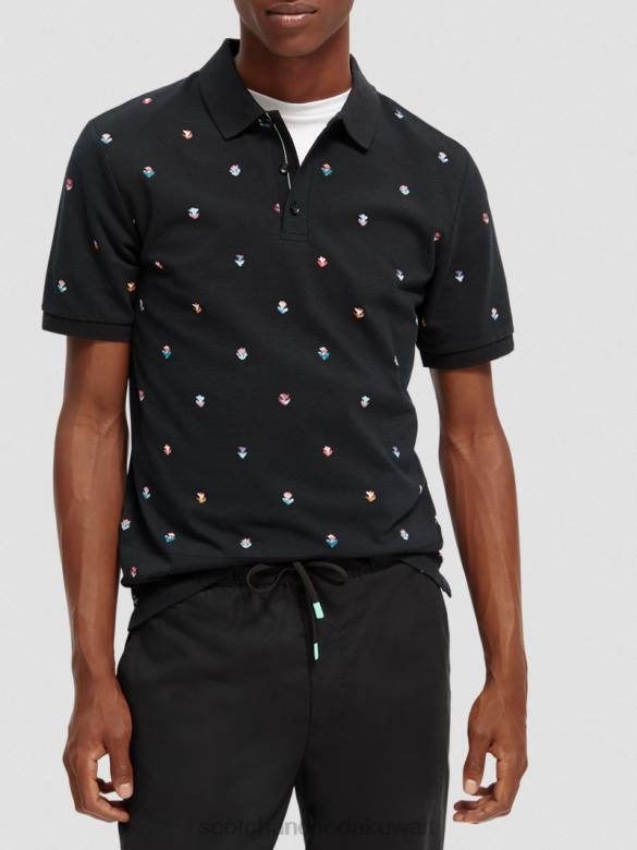 ملابس Scotch & Soda بولو بيكيه مطبوع من القطن العضوي التحرير والسرد ب رجال N0V4399