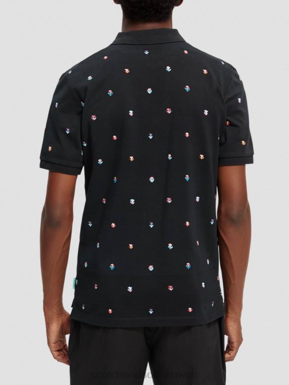 ملابس Scotch & Soda بولو بيكيه مطبوع من القطن العضوي التحرير والسرد ب رجال N0V4399