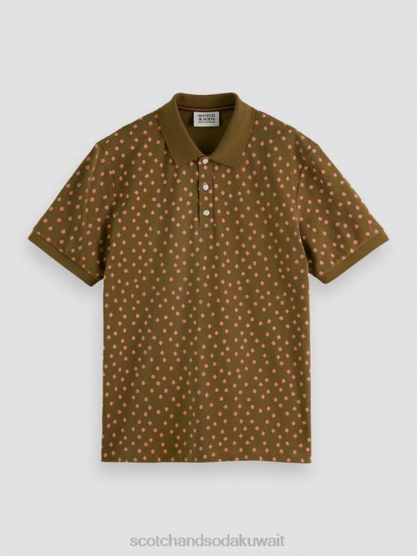 ملابس Scotch & Soda بولو بيكيه مطبوع من القطن العضوي التحرير والسرد د رجال N0V4400