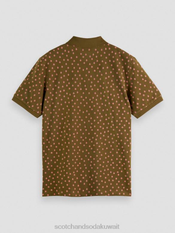 ملابس Scotch & Soda بولو بيكيه مطبوع من القطن العضوي التحرير والسرد د رجال N0V4400