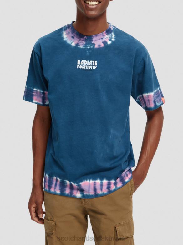 ملابس Scotch & Soda تي شيرت فني مصبوغ بالربطة العضوية التحرير والسرد د رجال N0V4405