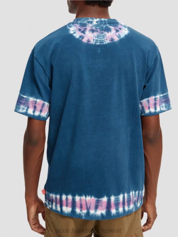 ملابس Scotch & Soda تي شيرت فني مصبوغ بالربطة العضوية التحرير والسرد د رجال N0V4405