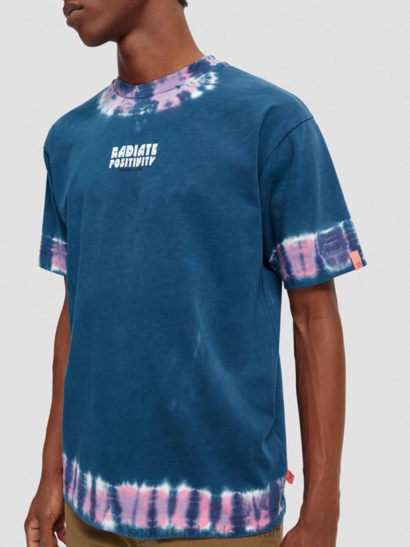 ملابس Scotch & Soda تي شيرت فني مصبوغ بالربطة العضوية التحرير والسرد د رجال N0V4405