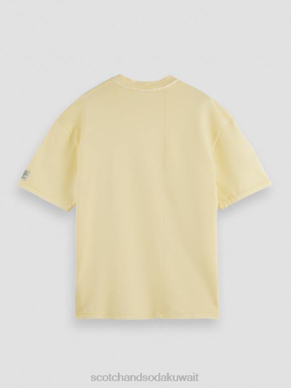 ملابس Scotch & Soda تي شيرت فضفاض مصبوغ بجيب موز رجال N0V4407