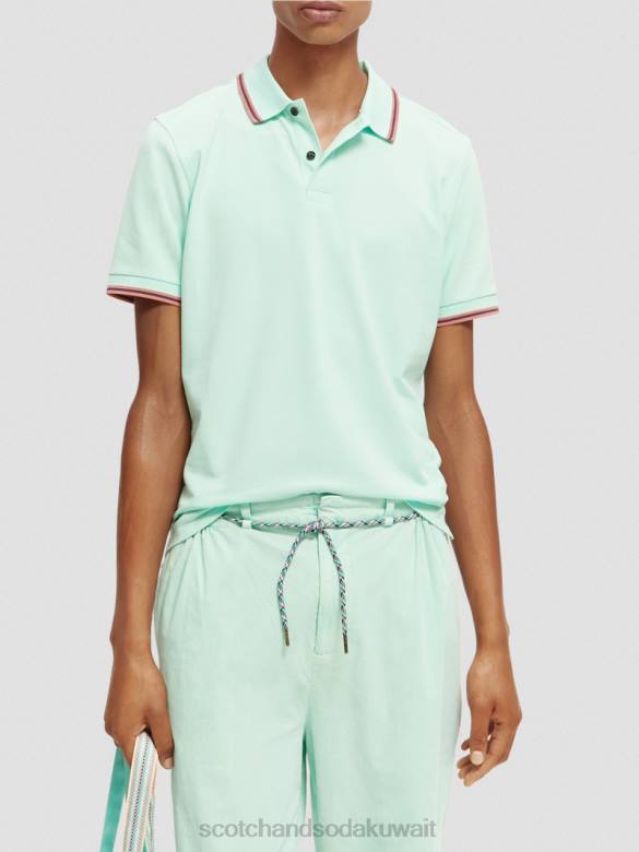 ملابس Scotch & Soda قميص بولو بيكيه بحواف متباينة من القطن العضوي خليج رجال N0V4410