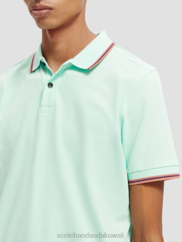 ملابس Scotch & Soda قميص بولو بيكيه بحواف متباينة من القطن العضوي خليج رجال N0V4410