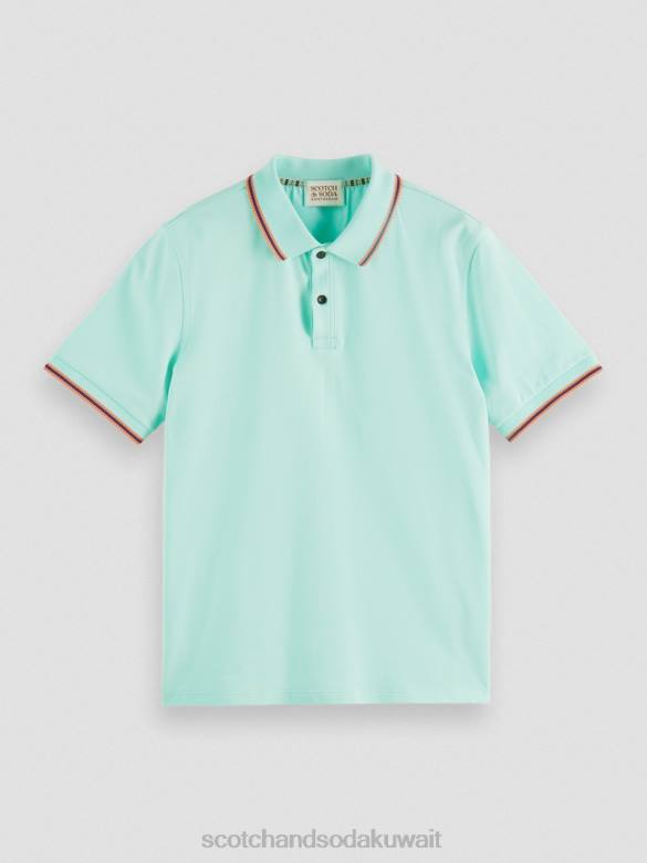 ملابس Scotch & Soda قميص بولو بيكيه بحواف متباينة من القطن العضوي خليج رجال N0V4410