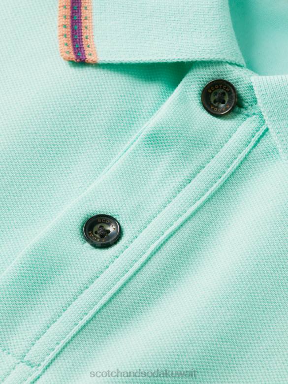 ملابس Scotch & Soda قميص بولو بيكيه بحواف متباينة من القطن العضوي خليج رجال N0V4410