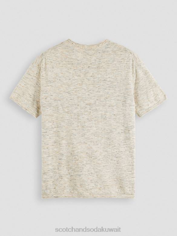 ملابس Scotch & Soda مزيج العمل الفني جيوب تي شيرت مزيج الرمال رجال N0V4414