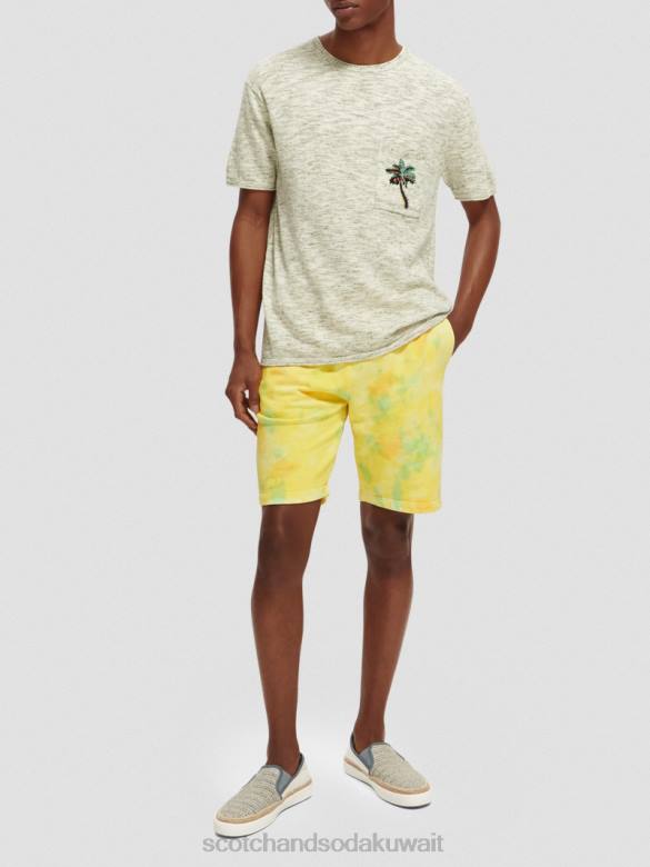 ملابس Scotch & Soda مزيج العمل الفني جيوب تي شيرت مزيج الجيش رجال N0V4415