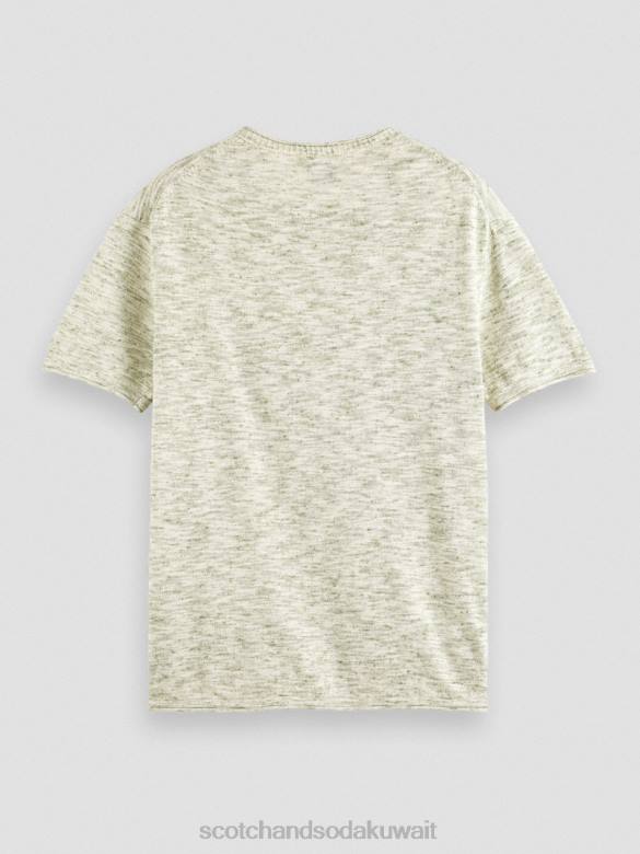 ملابس Scotch & Soda مزيج العمل الفني جيوب تي شيرت مزيج الجيش رجال N0V4415