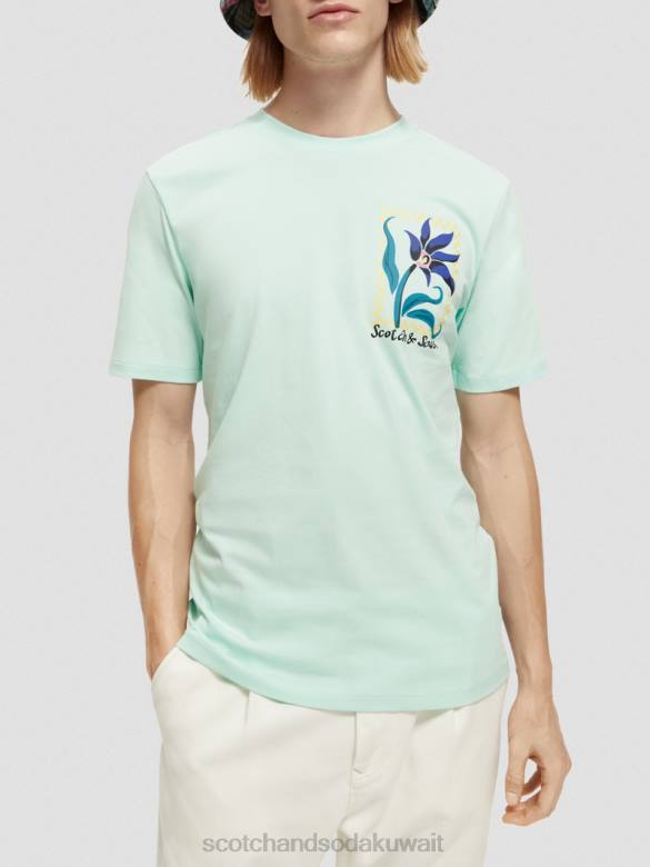 ملابس Scotch & Soda تي شيرت بتصميم مريح من القطن العضوي خليج رجال N0V4416