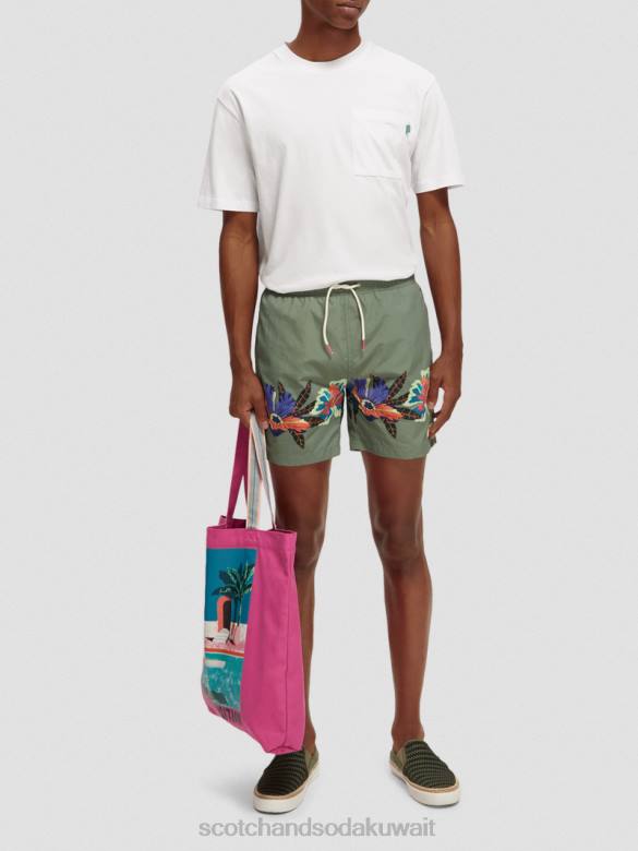 ملابس Scotch & Soda تي شيرت عمل فني مريح أبيض رجال N0V4422