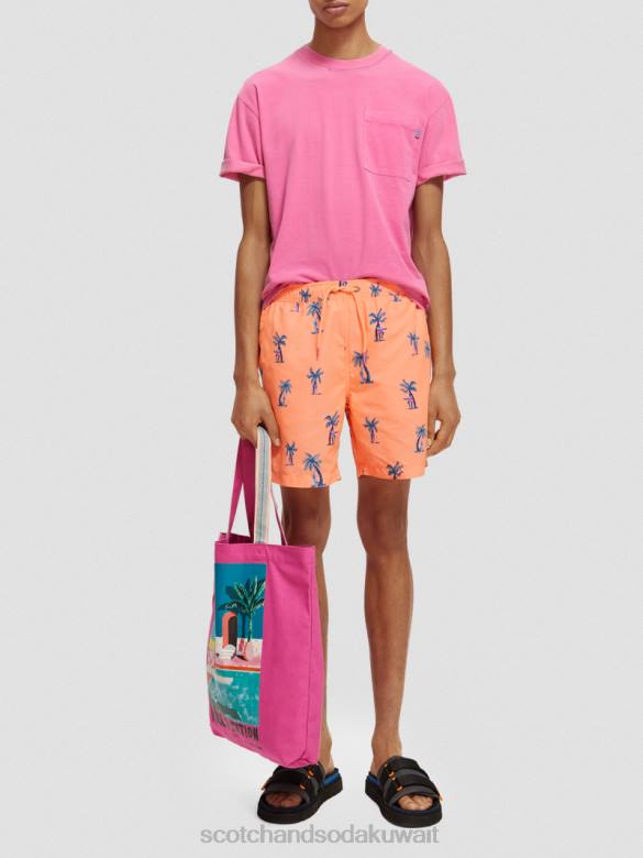 ملابس Scotch & Soda تي شيرت عمل فني مريح الكرز رجال N0V4423