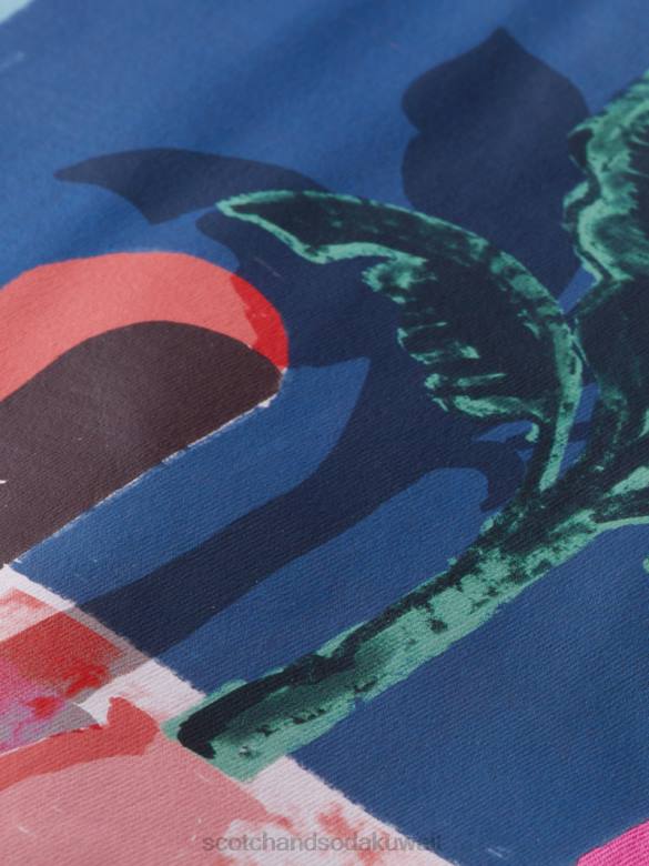 ملابس Scotch & Soda تي شيرت عمل فني مريح الكرز رجال N0V4423