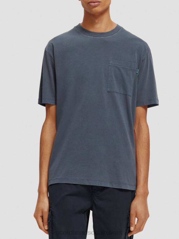ملابس Scotch & Soda تي شيرت عمل فني مريح القوات البحرية رجال N0V4424