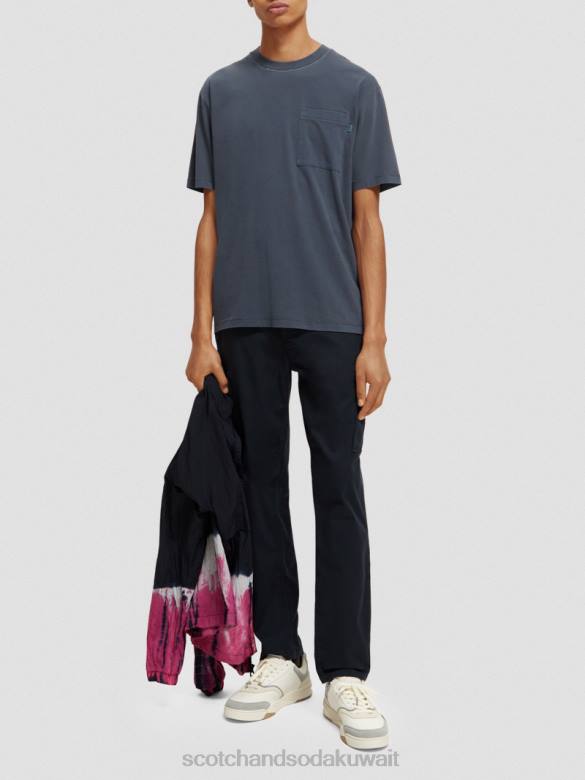 ملابس Scotch & Soda تي شيرت عمل فني مريح القوات البحرية رجال N0V4424