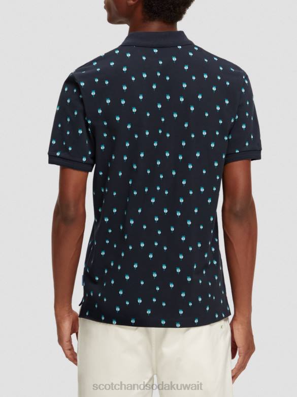 ملابس Scotch & Soda تي شيرت عضوي مطبوع بمقاس عادي القوات البحرية رجال N0V4425