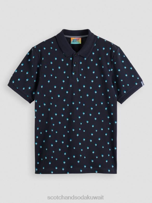 ملابس Scotch & Soda تي شيرت عضوي مطبوع بمقاس عادي القوات البحرية رجال N0V4425