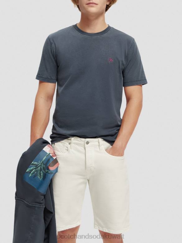 ملابس Scotch & Soda تي شيرت مصبوغ بقصة عادية القوات البحرية رجال N0V4427