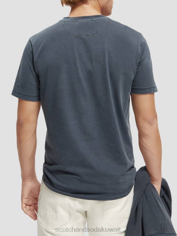 ملابس Scotch & Soda تي شيرت مصبوغ بقصة عادية القوات البحرية رجال N0V4427