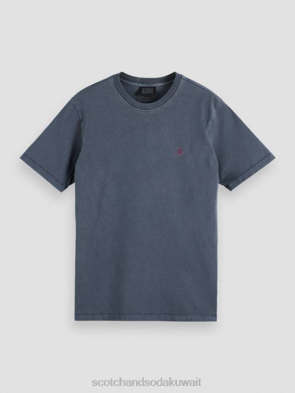 ملابس Scotch & Soda تي شيرت مصبوغ بقصة عادية القوات البحرية رجال N0V4427