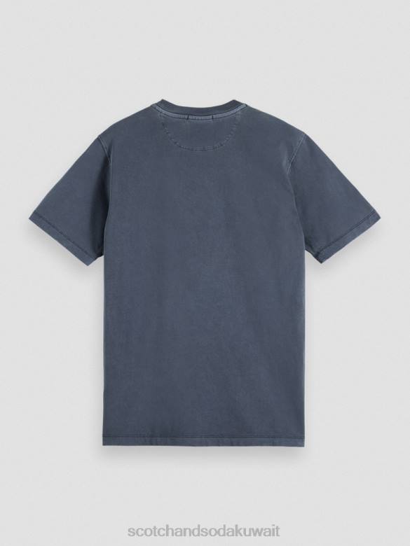 ملابس Scotch & Soda تي شيرت مصبوغ بقصة عادية القوات البحرية رجال N0V4427