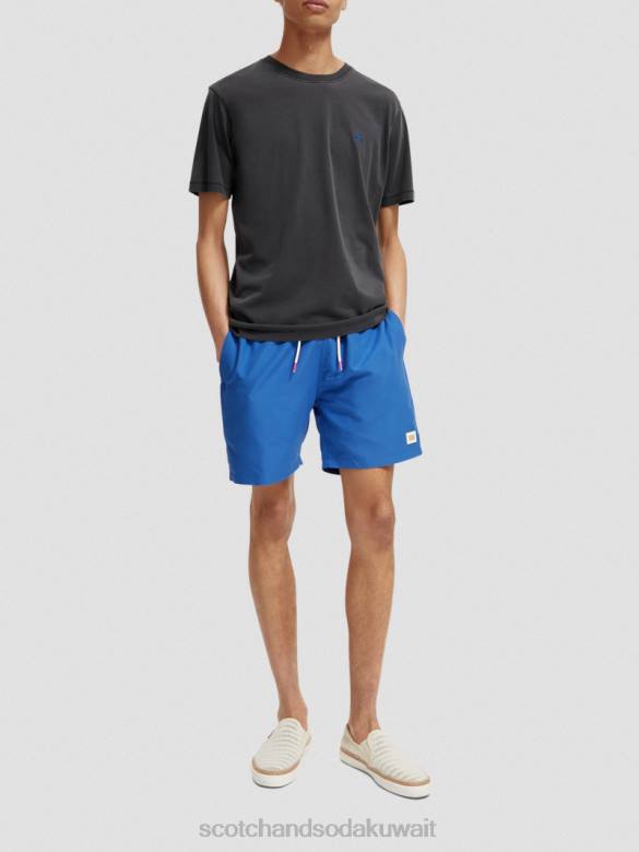 ملابس Scotch & Soda تي شيرت مصبوغ بقصة عادية أسود رجال N0V4430