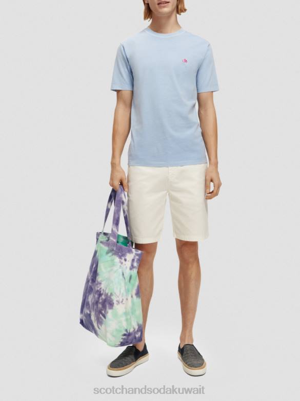 ملابس Scotch & Soda تي شيرت مصبوغ بقصة عادية البحر الأزرق رجال N0V4432