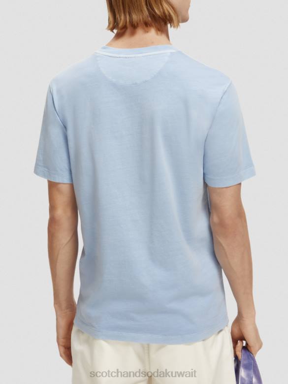 ملابس Scotch & Soda تي شيرت مصبوغ بقصة عادية البحر الأزرق رجال N0V4432