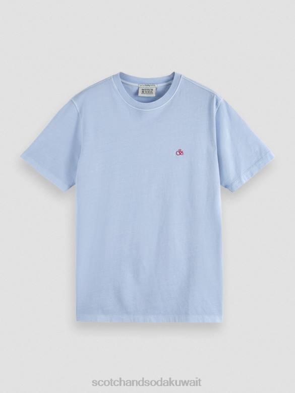 ملابس Scotch & Soda تي شيرت مصبوغ بقصة عادية البحر الأزرق رجال N0V4432