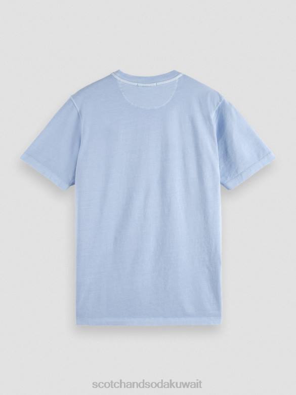 ملابس Scotch & Soda تي شيرت مصبوغ بقصة عادية البحر الأزرق رجال N0V4432