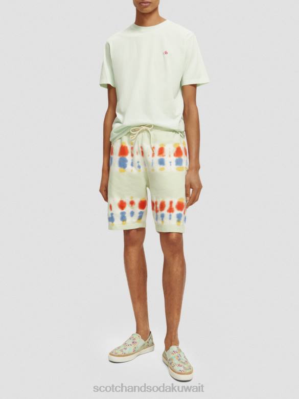 ملابس Scotch & Soda تي شيرت مصبوغ بقصة عادية نعناع رجال N0V4433