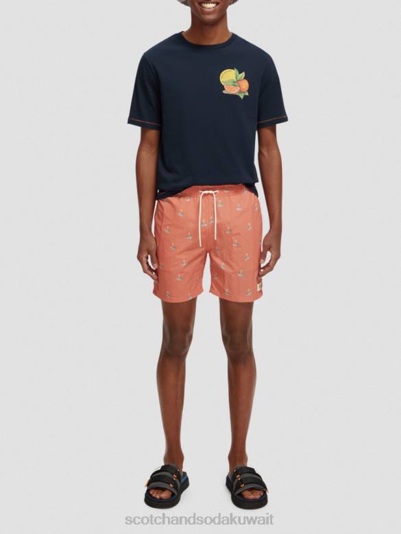 ملابس Scotch & Soda تي شيرت عمل فني مناسب عادي القوات البحرية رجال N0V4434