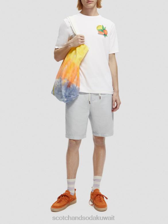 ملابس Scotch & Soda تي شيرت عمل فني مناسب عادي أبيض رجال N0V4435