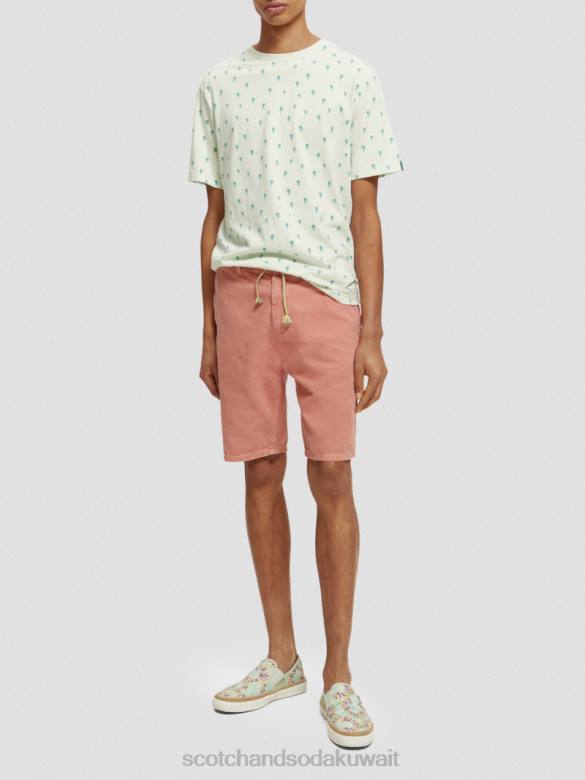 ملابس Scotch & Soda تي شيرت مطبوع بقصة عادية نعناع رجال N0V4437
