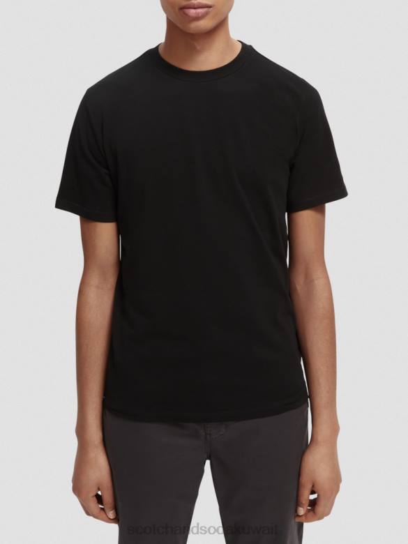 ملابس Scotch & Soda تي شيرت من القطن العضوي أسود رجال N0V4443
