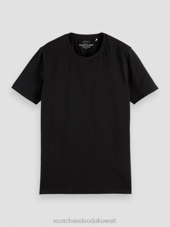 ملابس Scotch & Soda تي شيرت من القطن العضوي أسود رجال N0V4443