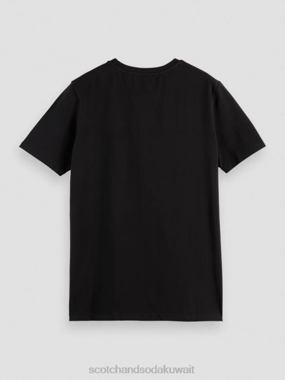 ملابس Scotch & Soda تي شيرت من القطن العضوي أسود رجال N0V4443