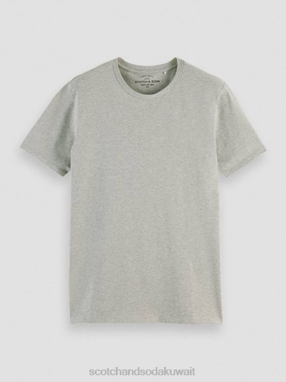 ملابس Scotch & Soda تي شيرت من القطن العضوي مزيج الرمادي رجال N0V4444