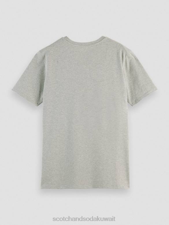 ملابس Scotch & Soda تي شيرت من القطن العضوي مزيج الرمادي رجال N0V4444