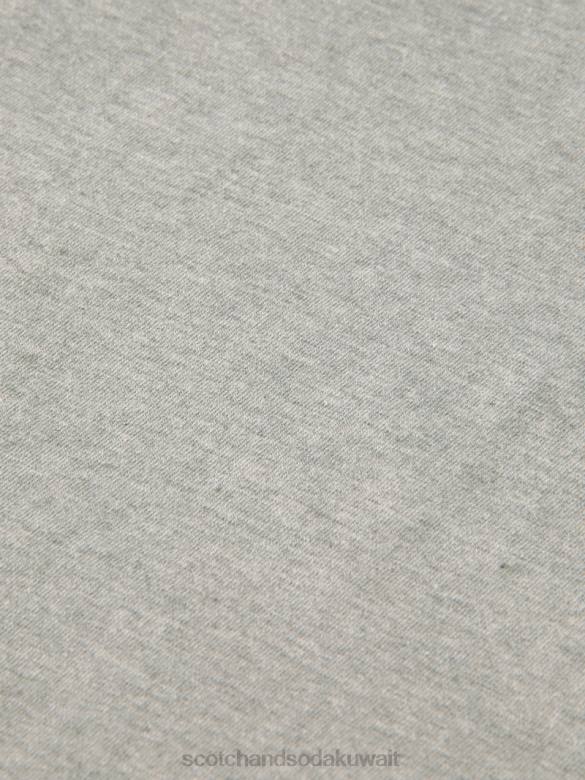 ملابس Scotch & Soda تي شيرت من القطن العضوي مزيج الرمادي رجال N0V4444