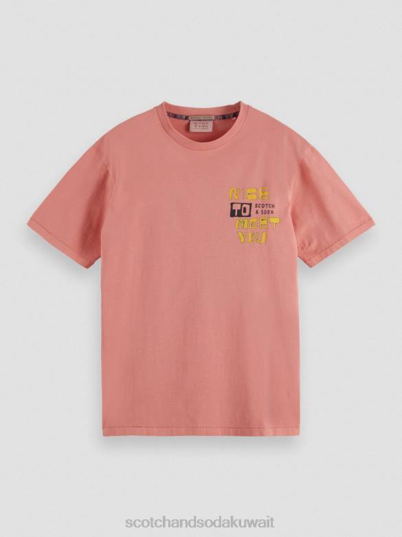 ملابس Scotch & Soda تي شيرت عمل فني مغسول فلامنغو رجال N0V4448