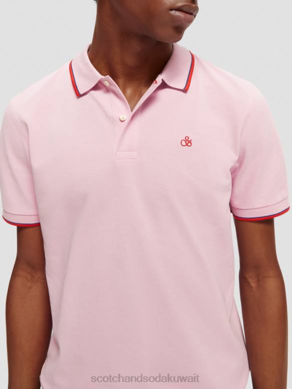 ملابس Scotch & Soda بولو من القطن العضوي الحجر الوردي رجال N0V4450