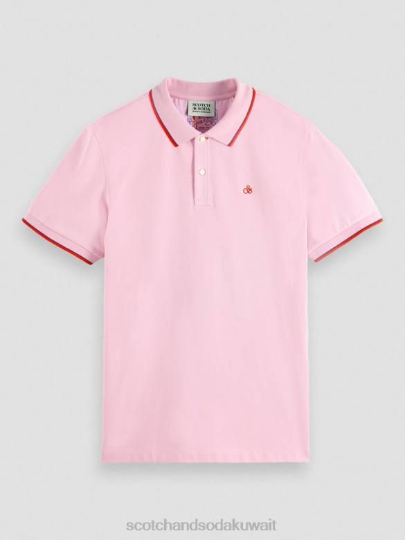 ملابس Scotch & Soda بولو من القطن العضوي الحجر الوردي رجال N0V4450
