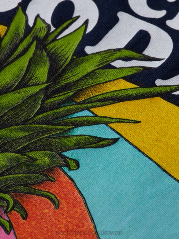 ملابس Scotch & Soda تي شيرت عمل فني مريح القوات البحرية رجال N0V4457